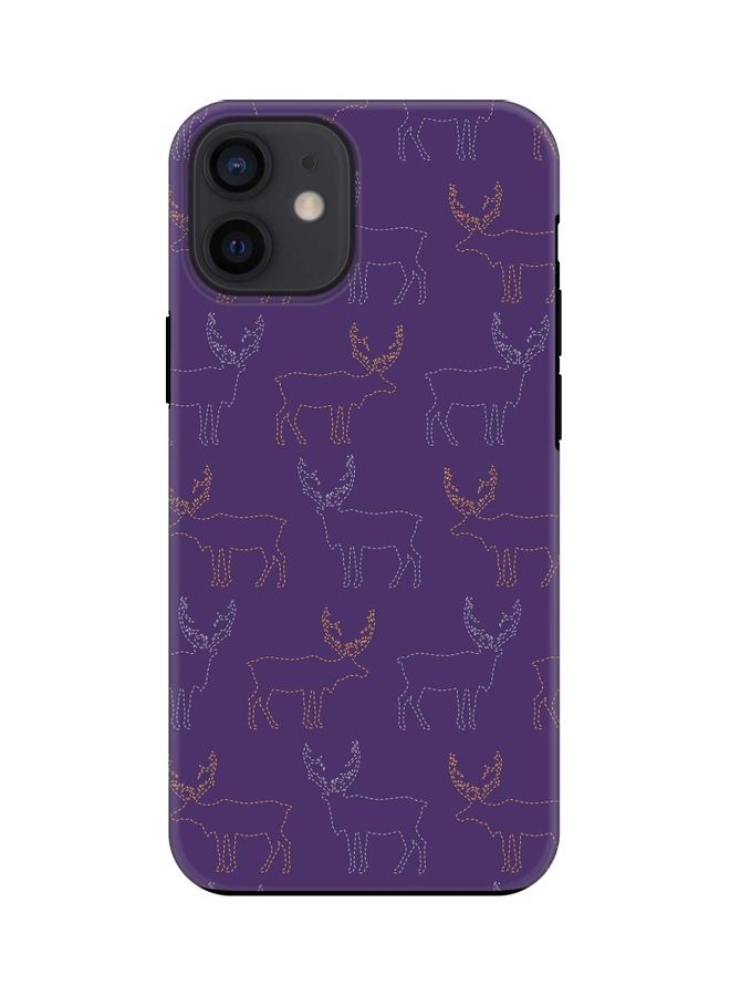 Stylizedd Dual-Layered Protective Case Cover For Apple iPhone 12 mini Purple Moose - Image 1