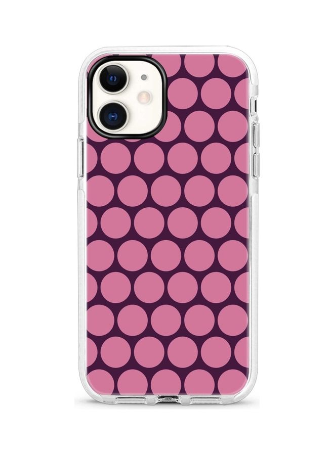 Stylizedd Case Slim Thin Drop Proof Military Grade Protection and Transparent Dual-Layered Shockproof Cover Bumper Designed for Apple iPhone 12 Mini - Purple Honeycombs Full Print Pink - Image 1