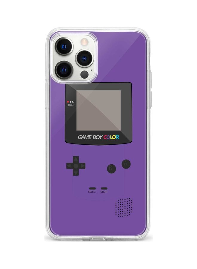ستايلايزد غطاء حماية مرن ناعم مصنوع من الجل الرفيع والبولي يوريثان الحراري من سلسلة كلاسيك كلير لهاتف أبل آيفون 12 برو/ آيفون 12- بطبعة "Game Boy Color" أرجواني - Image 1