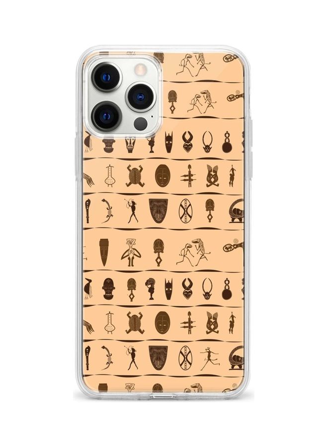 ستايلايزد غطاء حماية كلاسيكي شفاف لجهاز أبل آيفون 12 برو كتابة قبائل هيروغليفية - Image 1