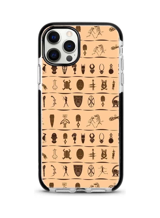 ستايلايزد غطاء حماية واقٍ لجهاز أبل آيفون 12 برو/آيفون 12 كتابة قبائل هيروغليفية - Image 1