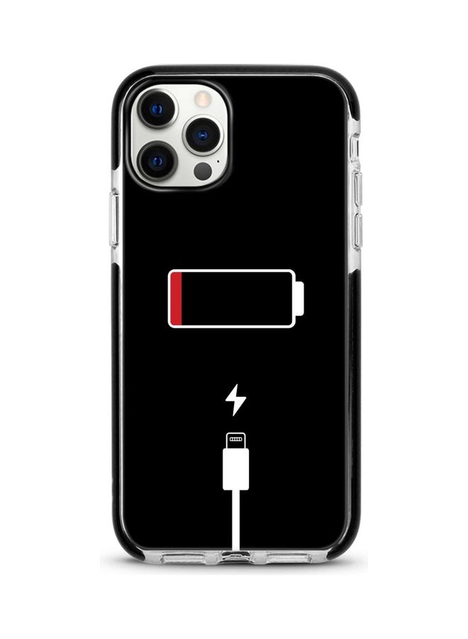 ستايلايزد غطاء حماية بطبعة بطارية فارغة مناسب لهاتف أبل آيفون 12 برو/ آيفون 12 أسود / أبيض / أحمر - Image 1