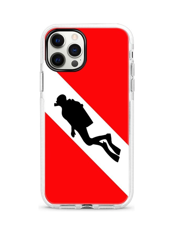 Stylizedd Diver Flag Printed Case For Apple iPhone 12 Pro/iPhone 12 Red/Black/White - Image 1