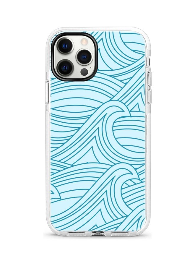 Stylizedd Rough Seas Printed Case For Apple iPhone 12 Pro/iPhone 12 Blue - Image 1