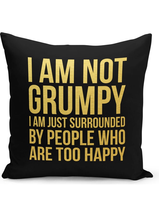 I Not Grumpy Printed Pillow Black/Yellow 40 x 40cm - Image 1