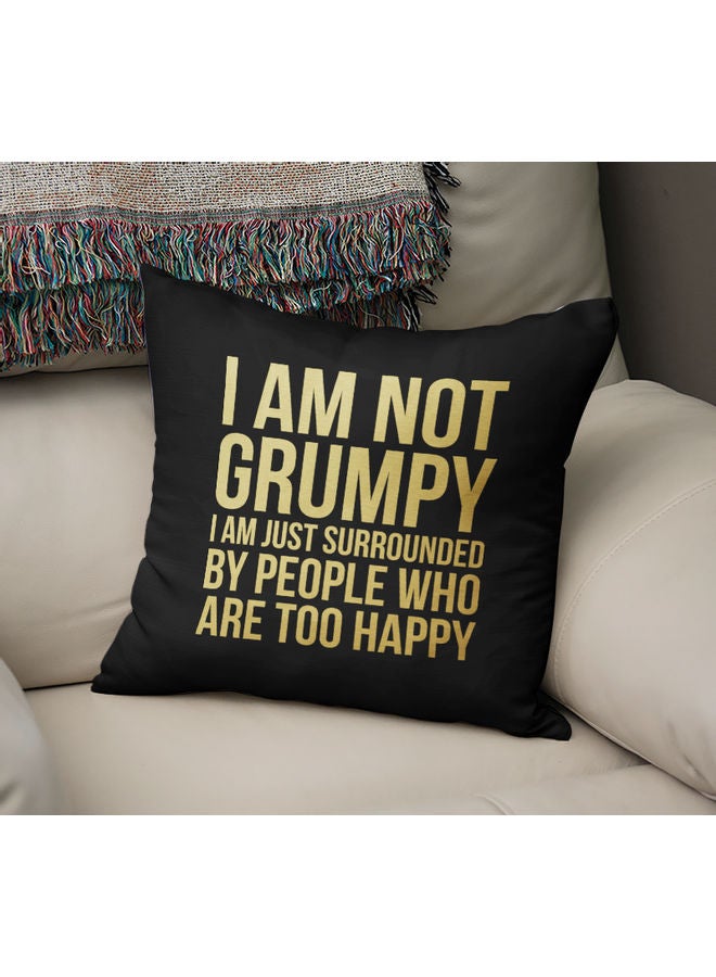I Not Grumpy Printed Pillow Black/Yellow 40 x 40cm - Image 2
