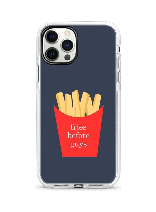 ستايلايزد غطاء حماية واقٍ لهاتف أبل آيفون 12 برو ماكس نمط مطبوع بعبارة "Fries Before Guys" - Image 1