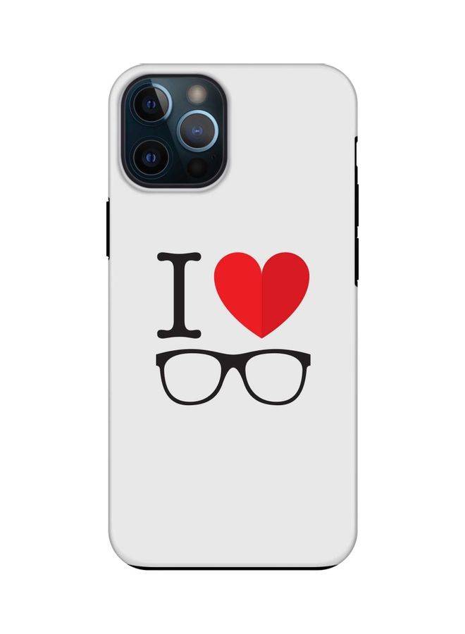 ستايلايزد غطاء حماية واقٍ ثنائي الطبقات مطبوع عليه تصميم عن حب النظارات لهاتف أبل آيفون 12 برو آي لاف جلاسيس - Image 1