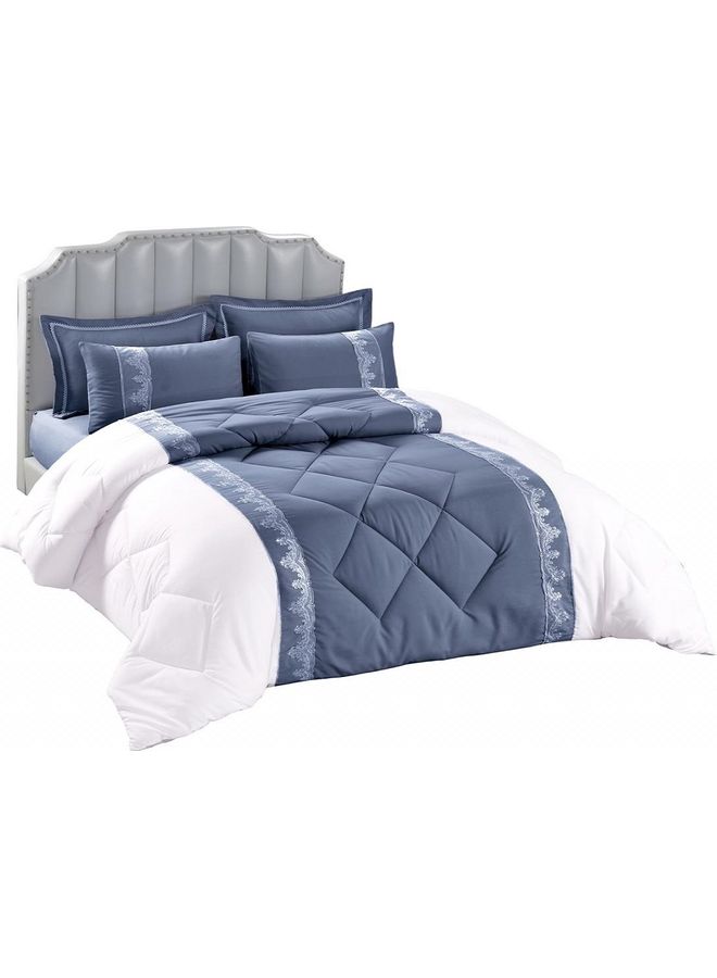 سينورز طقم لحاف مكون من6-Piece قطع مايكروفايبر أزرق 240x 260سم