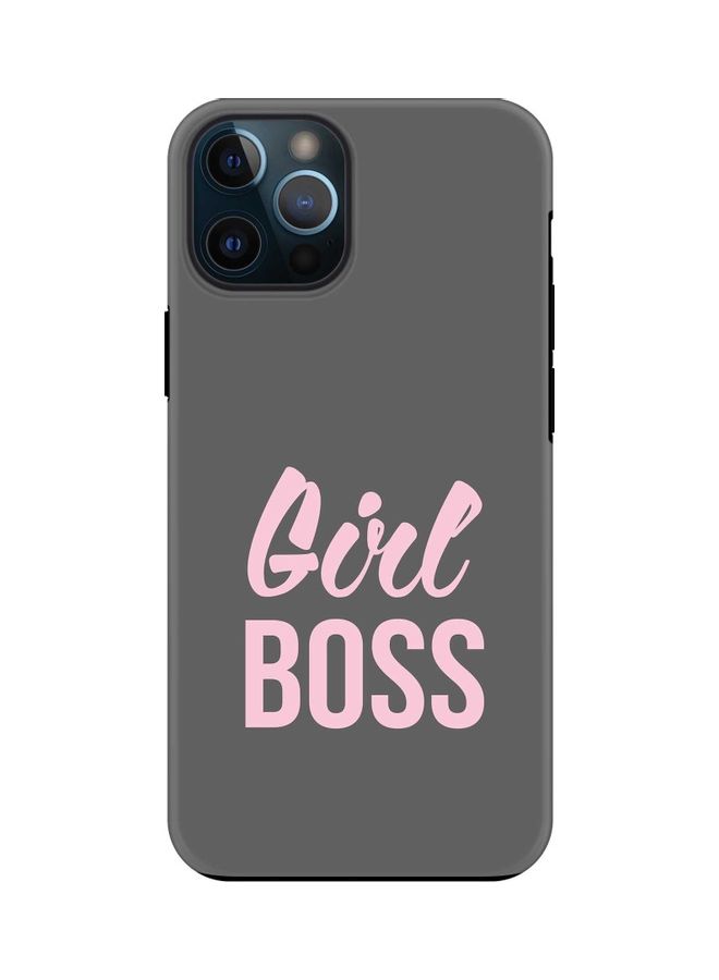Stylizedd Protective Case Cover For Apple iPhone 12 Pro Max Girl Boss (Grey) - Image 1
