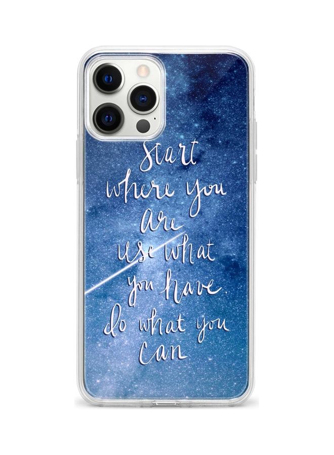 ستايلايزد غطاء حماية واقٍ لجهاز أبل آيفون 12 برو/12 نمط مطبوع بالكامل بعبارة "Start, Use, Do" - Image 1