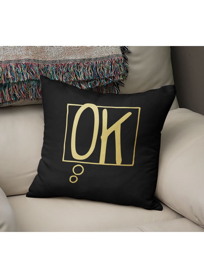 Ok Printed Decorative Pillow Black/Gold 40x40cm - Image 2