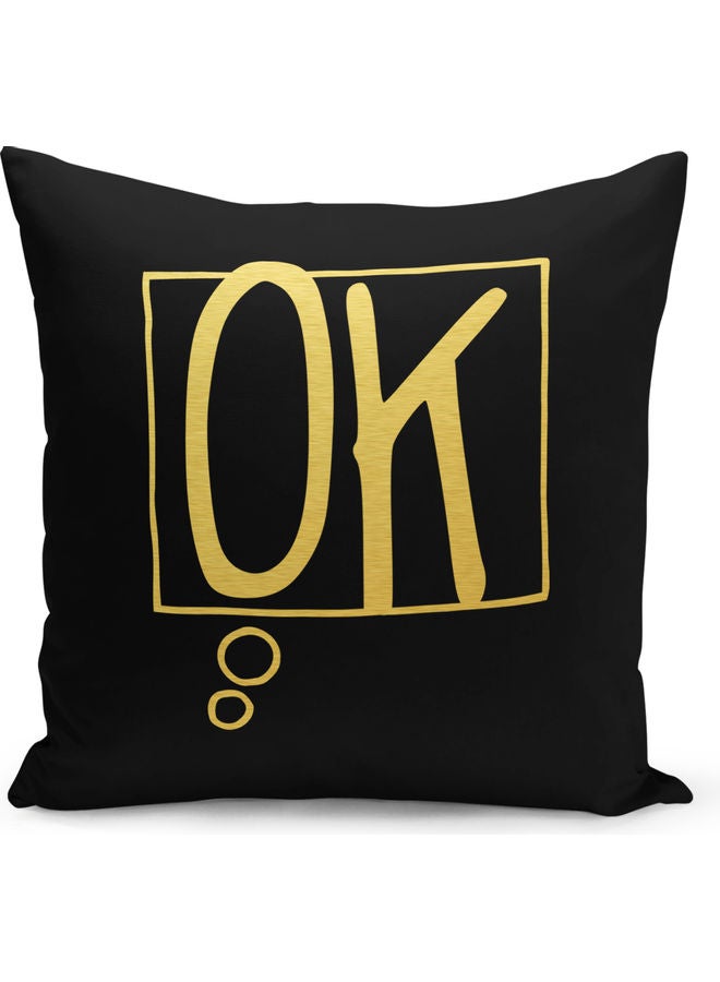 Ok Printed Decorative Pillow Black/Gold 40x40cm - Image 1
