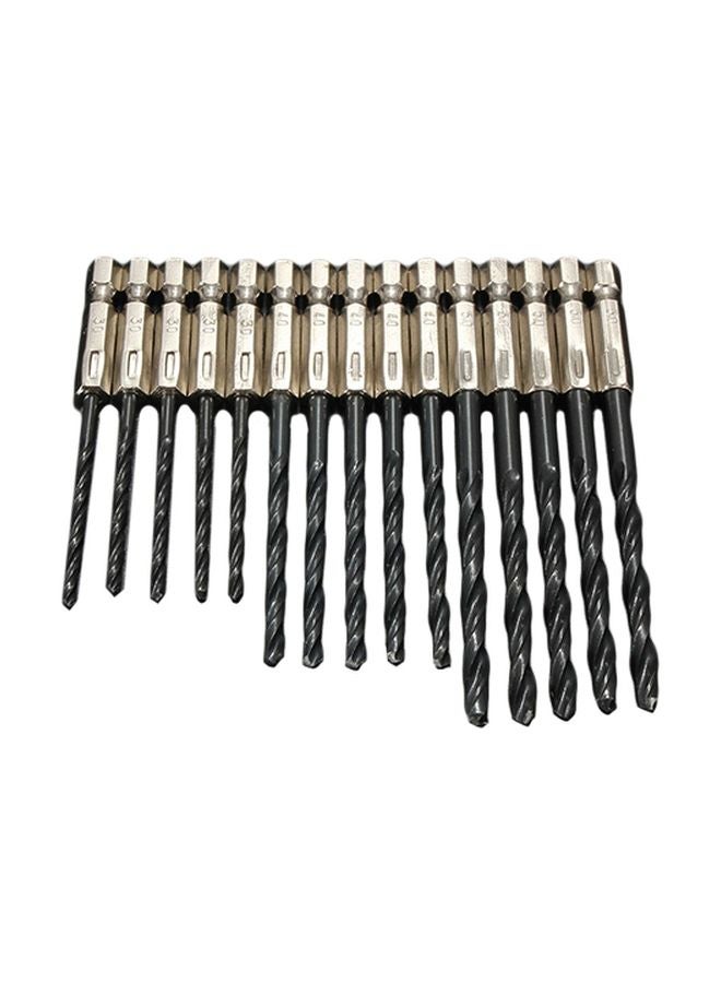مجموعة مكونة من 15 ريشة مثقاب عالية السرعة أسود/ذهبي - Image 1