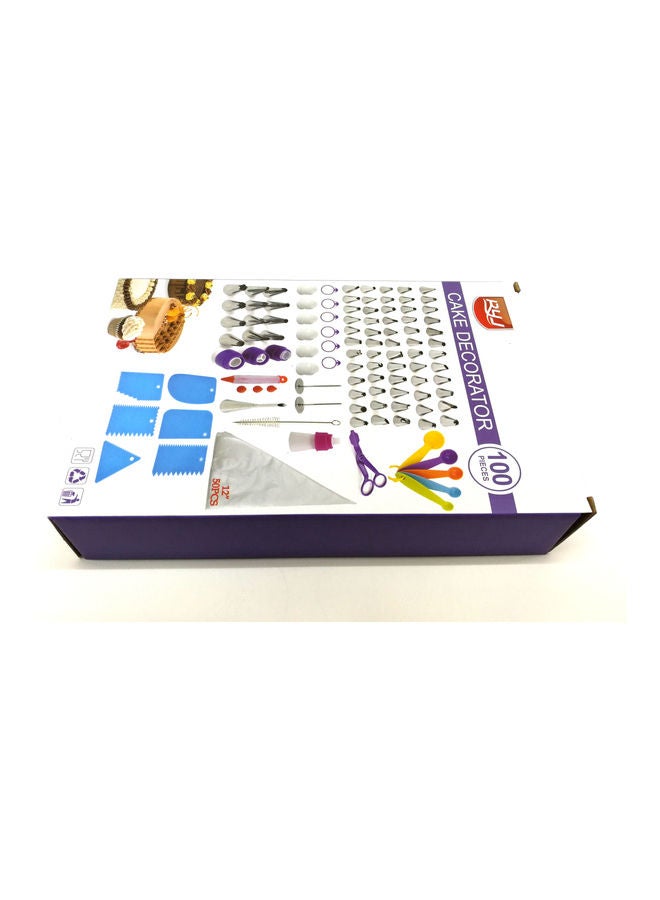 RYJ 100-Piece Cake Decorating Kit Baking And Icing Tool Accessories Multicolour 30cm - Image 5