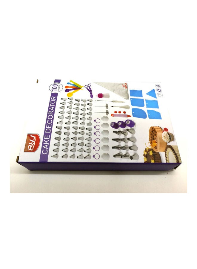 RYJ 100-Piece Cake Decorating Kit Baking And Icing Tool Accessories Multicolour 30cm - Image 2