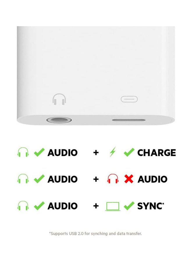 iends - Lightning To 3.5mm Headphone Jack Adapter White - Image 1