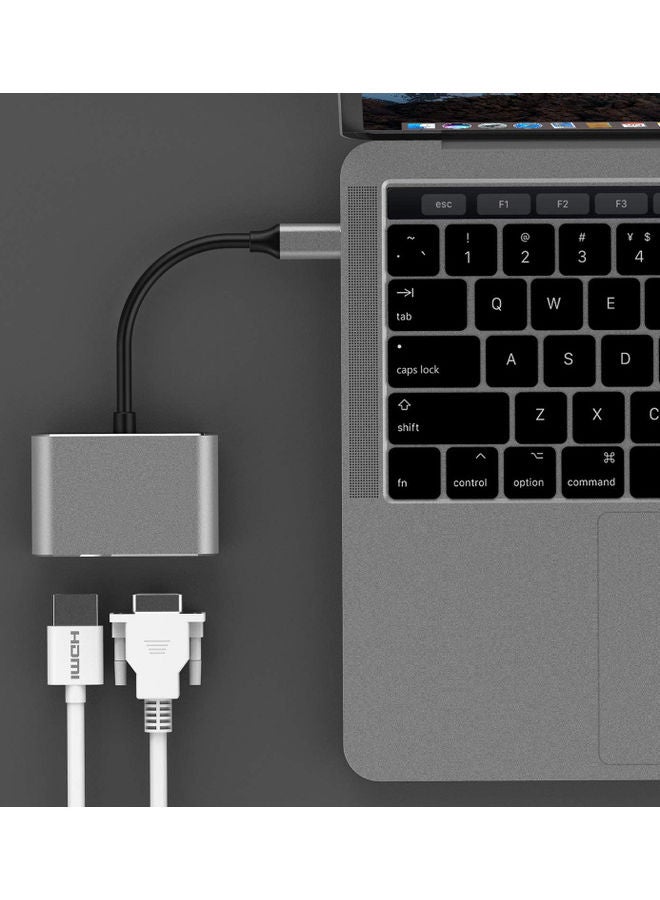 تراندز - محول بمنفذ  3.0 USB النوع سي إلى HDMI VGA رمادي - Image 1