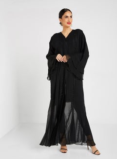 Embroidered Stone Hand Work Abaya Black