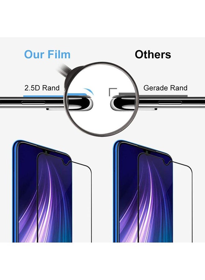 جلاس لاصقة حماية للشاشة بتغطية كاملة لهاتف شاومي ريدمي 8 أسود / شفاف - Image 5