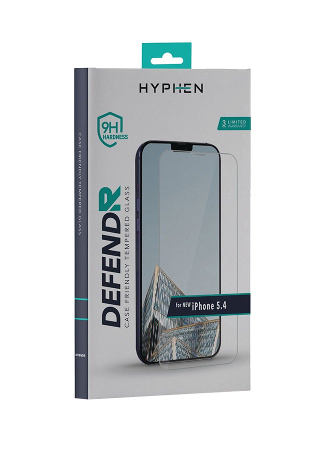 HYPHEN - Oleophobic Coated Tempered Glass - Case Friendly - Compatible With iPhone 12 mini -ultra strong-easy installation-finger print technology Clear - Image 1