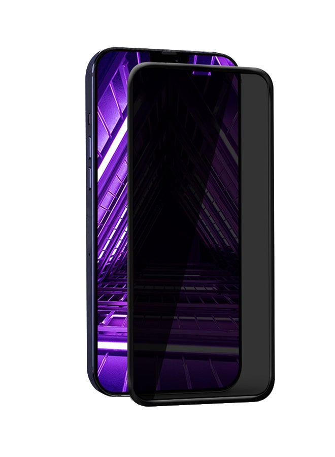 هايفن لاصقة من الزجاج المُقوى تدعم الخصوصية بتصميم فائق النحافة ضد البصمات - سهلة التثبيت لهاتف آيفون 12 برو ماكس (مقاس 6.7 بوصة) أسود - Image 1