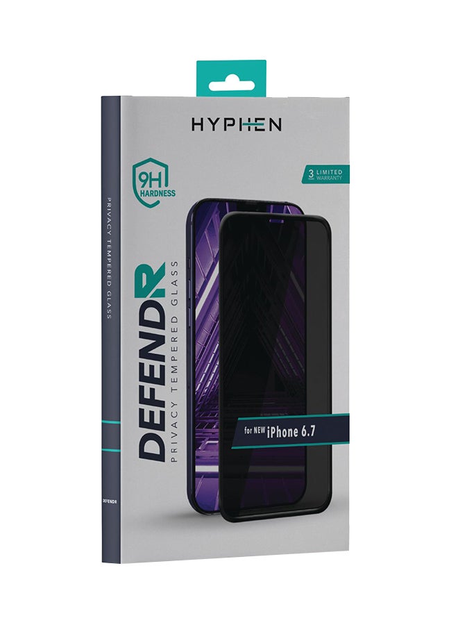 هايفن لاصقة من الزجاج المُقوى تدعم الخصوصية بتصميم فائق النحافة ضد البصمات - سهلة التثبيت لهاتف آيفون 12 برو ماكس (مقاس 6.7 بوصة) أسود - Image 3