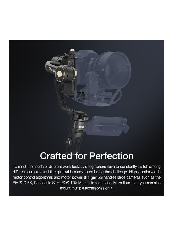Zhiyun - Crane 2S Combo Professional 3-Axis Handheld Gimbal Stabilizer With TransMount Mini Black - Image 1