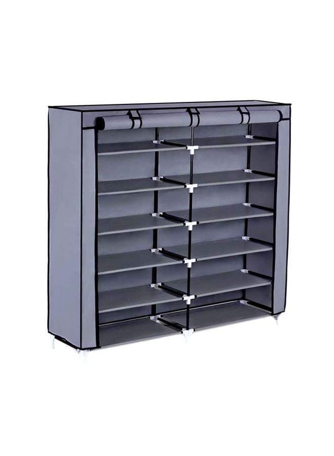 ALMUFARREJ 12-Shelves Multipurpose Adjustable Collapsible Shoe Rack Grey 120x118x30cm  - Image 1