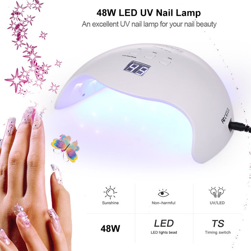 Generic 48W UV LED Lamp Sunlight Gel Dryer Machine Fingernails Toenails Curing Machine Nail Art Tool White  - Image 2