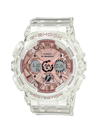 ساعة يد رقمية وبعقارب وسوار من الراتنج طراز GMA-S120SR-7ADR