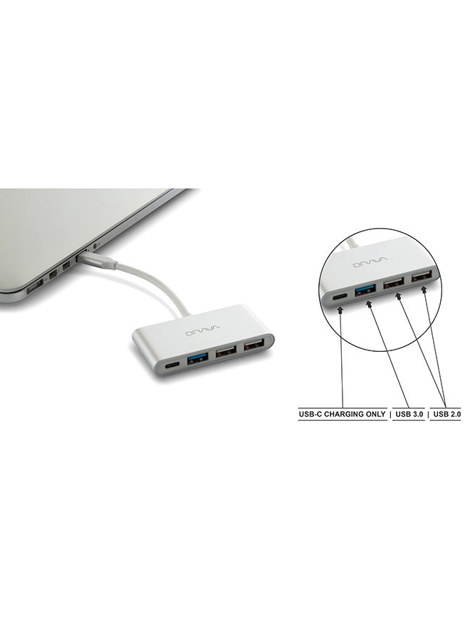 Brava 4 in 1 USB-C HUB Charging And Connecting Adapter Silver - Image 5