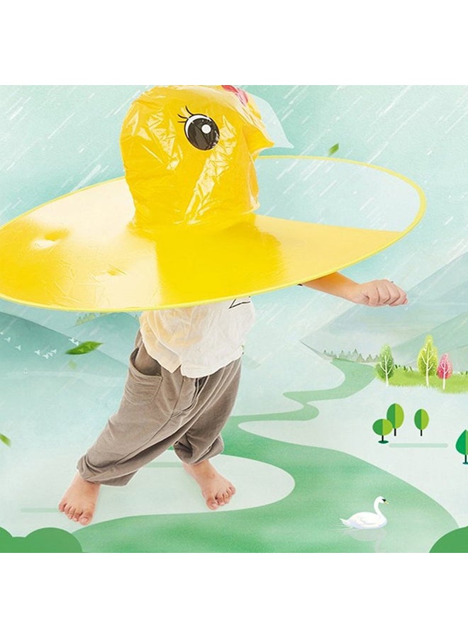 Children Cute Transparent Raincoat Yellow  - Image 3
