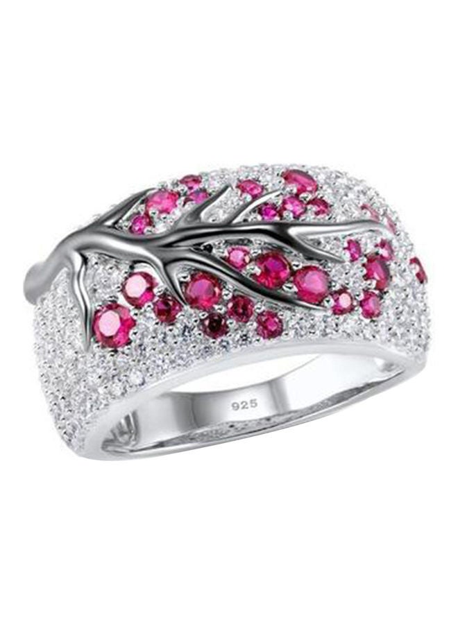 Luxury Women Rhinestone Inlaid Plum Tree Branch Finger Ring Party Jewelry Gift - Image 2