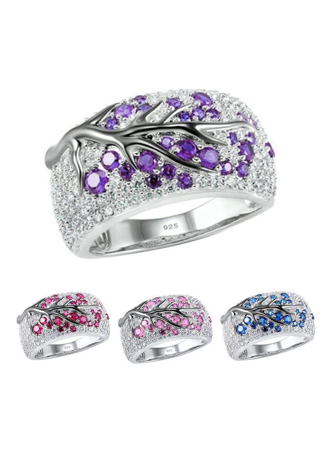Luxury Women Rhinestone Inlaid Plum Tree Branch Finger Ring Party Jewelry Gift - Image 3
