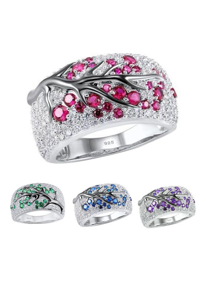Luxury Women Rhinestone Inlaid Plum Tree Branch Finger Ring Party Jewelry Gift - Image 4