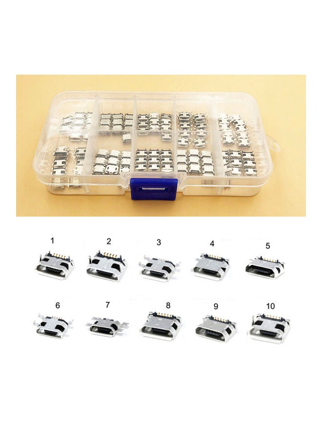 240Pcs 24 Models Micro USB Connector Female Socket Jack Charge Port for MP3/4/5 - Image 1