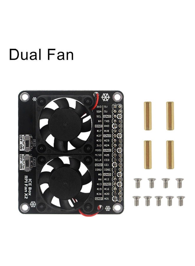 لوحة توسيع GPIO وحدة مروحة التبريد بإضاءة LED لجهاز راسبيري باي 4B 3B+ 3B 2B+ 2B B. - Image 1