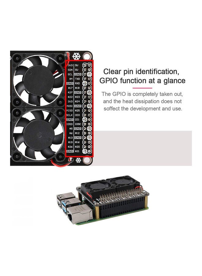 لوحة توسيع GPIO وحدة مروحة التبريد بإضاءة LED لجهاز راسبيري باي 4B 3B+ 3B 2B+ 2B B. - Image 5