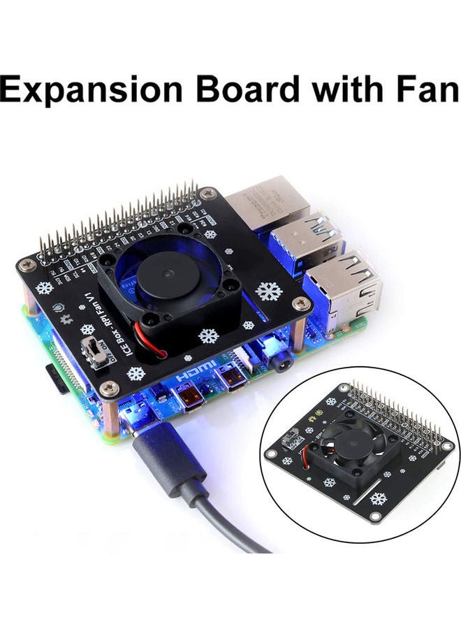 لوحة توسيع GPIO وحدة مروحة التبريد بإضاءة LED لجهاز راسبيري باي 4B 3B+ 3B 2B+ 2B B. - Image 4