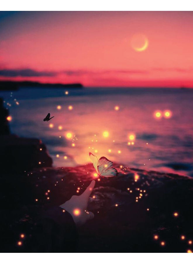 زوت لوحة فنية جدارية من قماش الكانفاس مطبوع عليها فراشات صغيرة متعدد الألوان 50x40سم