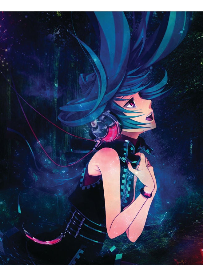 Zoot Girl Enjoying Music Wall Art Framed Canvas Painting Multicolour 50x40cm