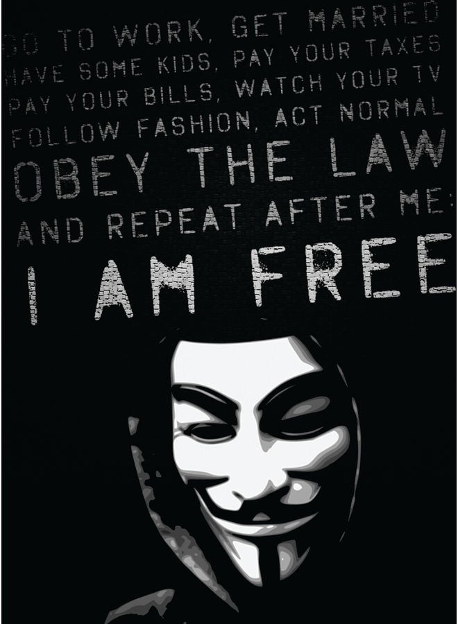 Zoot I Am Free Wall Art Framed Canvas Painting Black/White 50x40cm