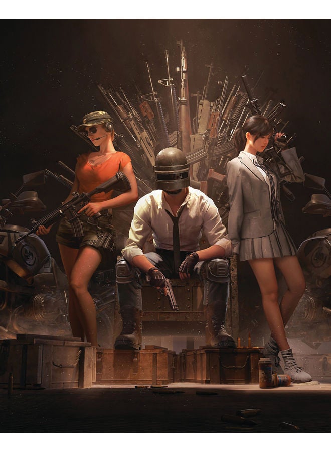 Zoot Pubg Wall Art Framed Canvas Painting Multicolour 50x40cm