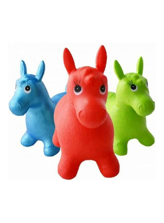 3-Piece Rubber Horse Hopper Animal Figures Set one size 