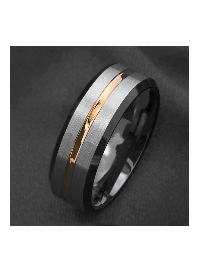 Fashion Men Matte Stripe Titanium Steel Band Ring Wedding Party Jewelry Gift - v1603369364/N41347624A_2