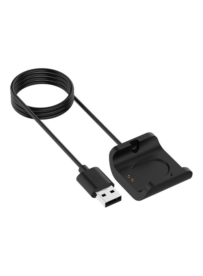 كابل شحن سريع بمنفذ USB للساعة الذكية أمامفيت A1916 بيب S A1805 أسود - Image 1