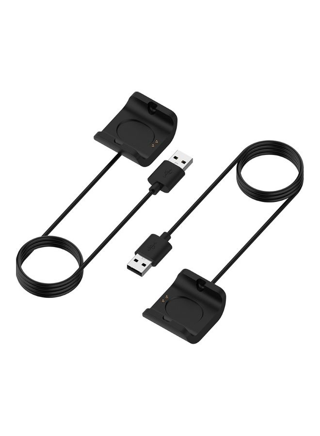 كابل شحن سريع بمنفذ USB للساعة الذكية أمامفيت A1916 بيب S A1805 أسود - Image 3