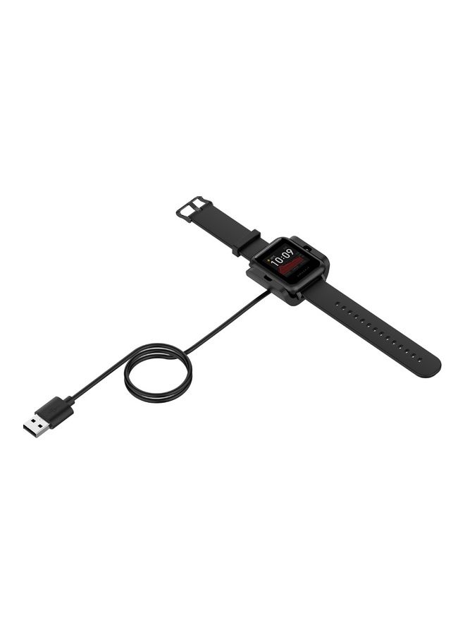 كابل شحن سريع بمنفذ USB للساعة الذكية أمامفيت A1916 بيب S A1805 أسود - Image 4