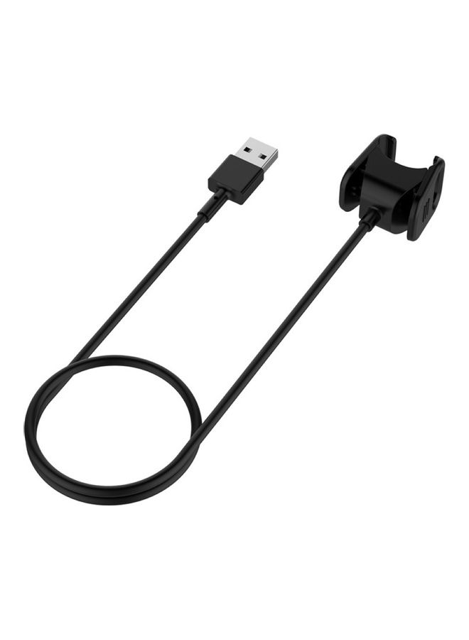 كابل و حامل شحن سريع بمنفذ USB مقاس 55/100 سم للسوار الذكي 3/4 أسود - Image 3